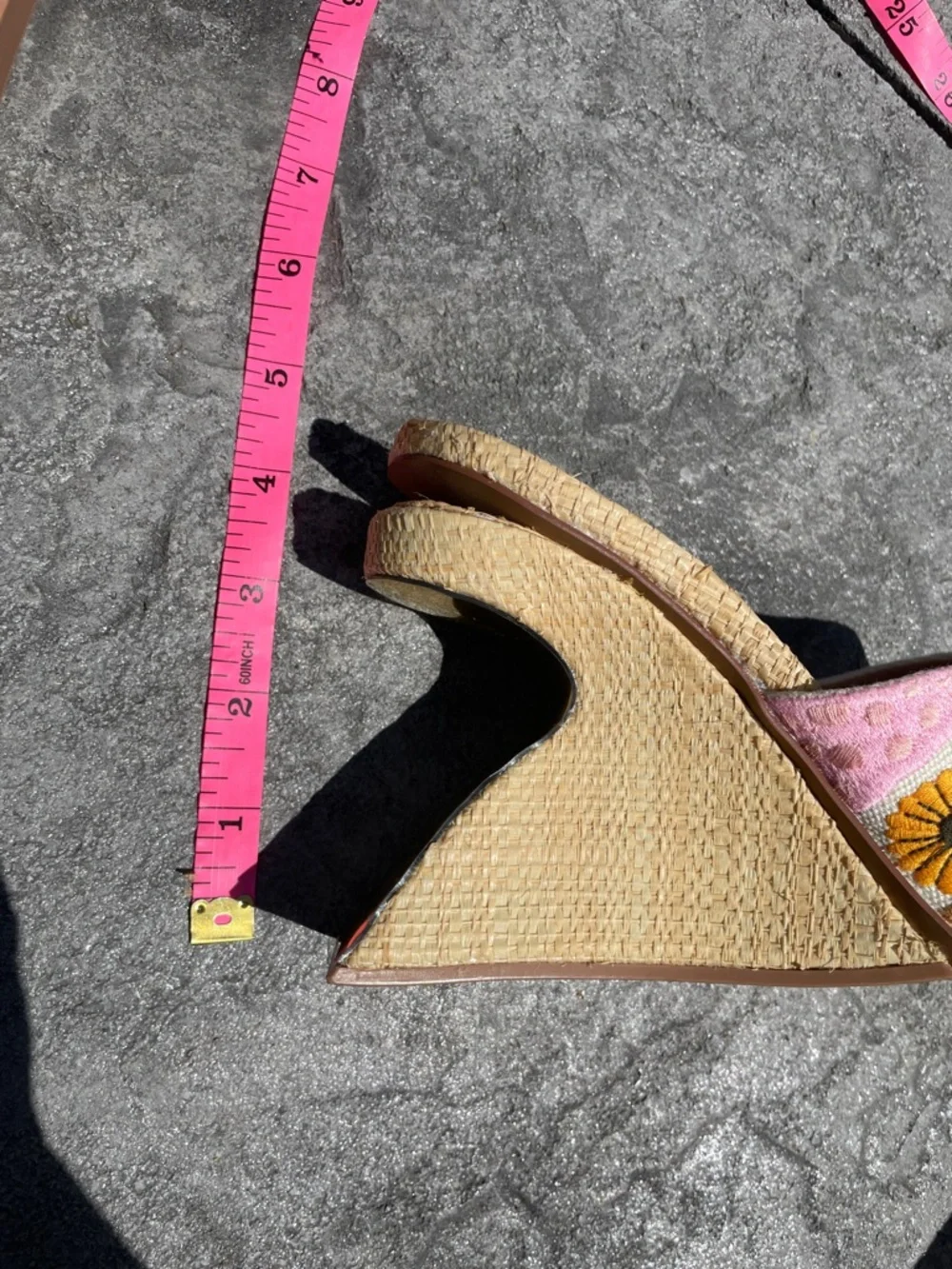 Steve Madden Pink Floral Embroidered Wedge Mules